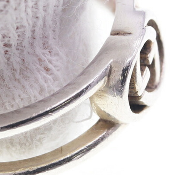 GUCCI Ring Interlocking Open Band 298036 SV Sterling Silver 925 No. 10.5 Women's - Picture 4 of 6